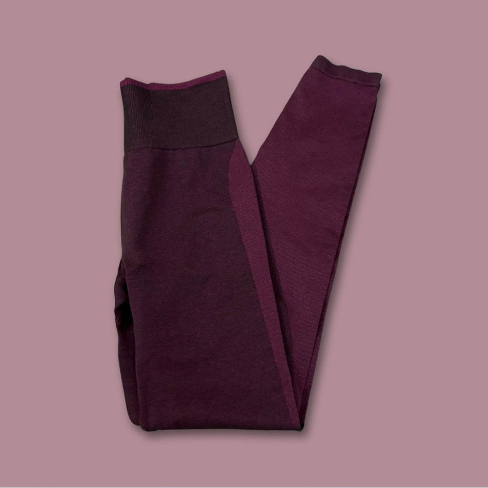 VS Pink High Waisted Maroon Seamless Leggings